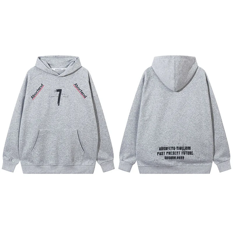 European And American Y2K Cotton Hooded Sweatshirt For New School Season Loose Fit Oversized Casual Sports Fashion Shirt