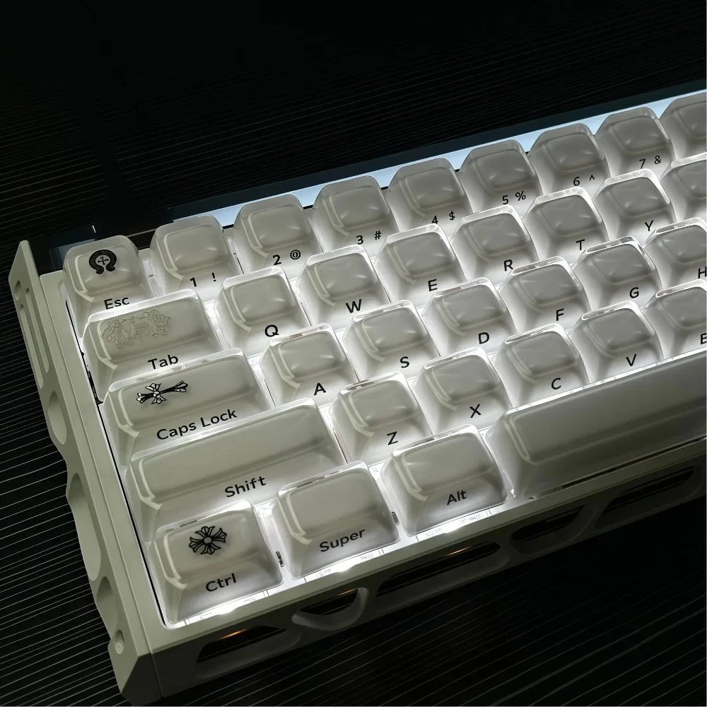 

Клавишные колпачки XVX Crystal Jelly 2.0 с боковой печатью, утолщенные, профиль MDA, эргономичные, игровые аксессуары для магнитных клавиатур