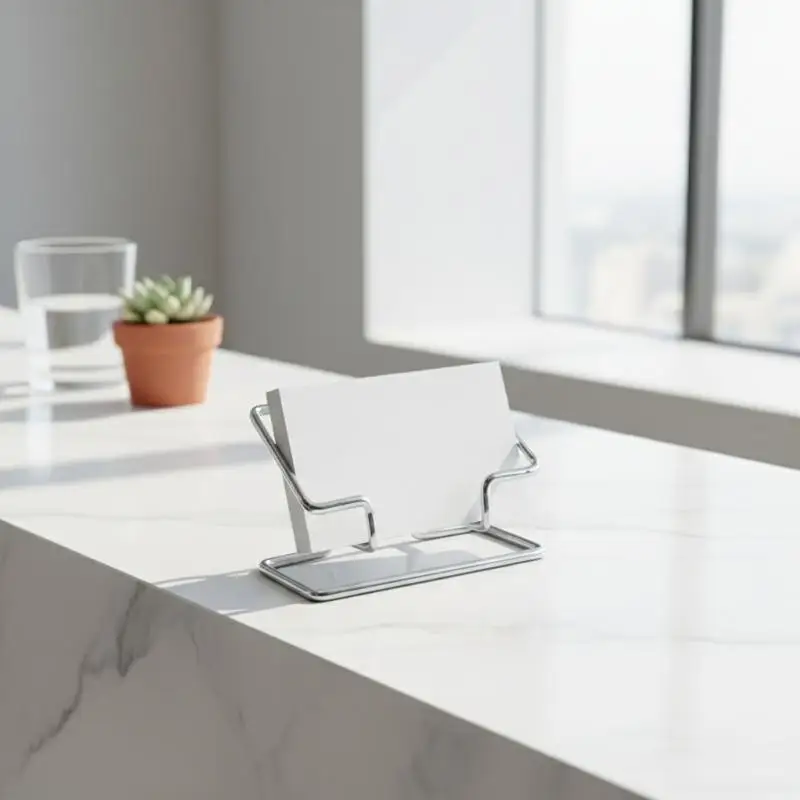 Acrylic Business Card Holder Desktop Display 2-Tier Card Rack For Office Reception Table Business Organizer