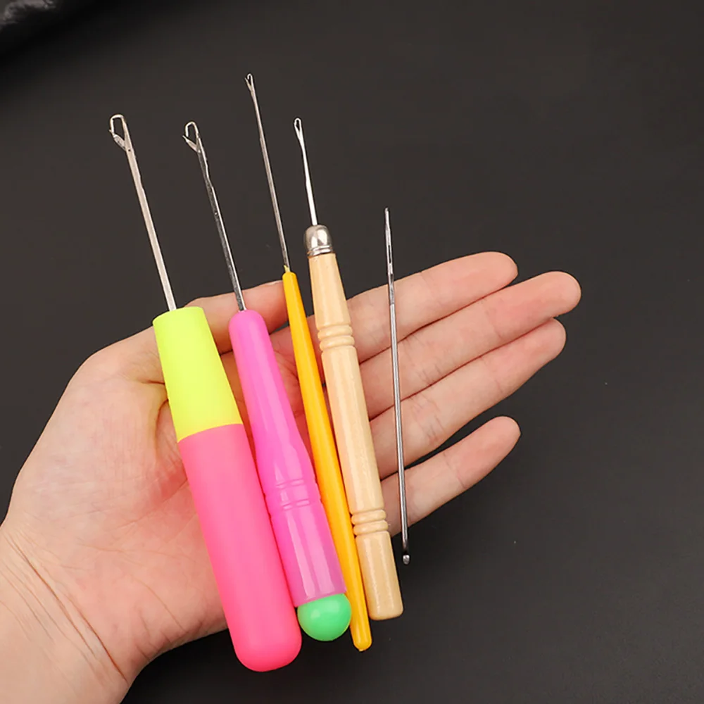 Crochet Hook Repair Sweater Wool With Tongue Knitting Needles Braid Twist Hairs Beading Craft Latch Hooks Pulling Needle Loop