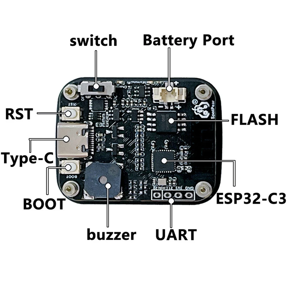 ESP32 C3 Layar Sentuh LCD 1.69 Inci 240X280 TV Mini LVGL Layar Jam Astronot dengan Kompartemen Baterai