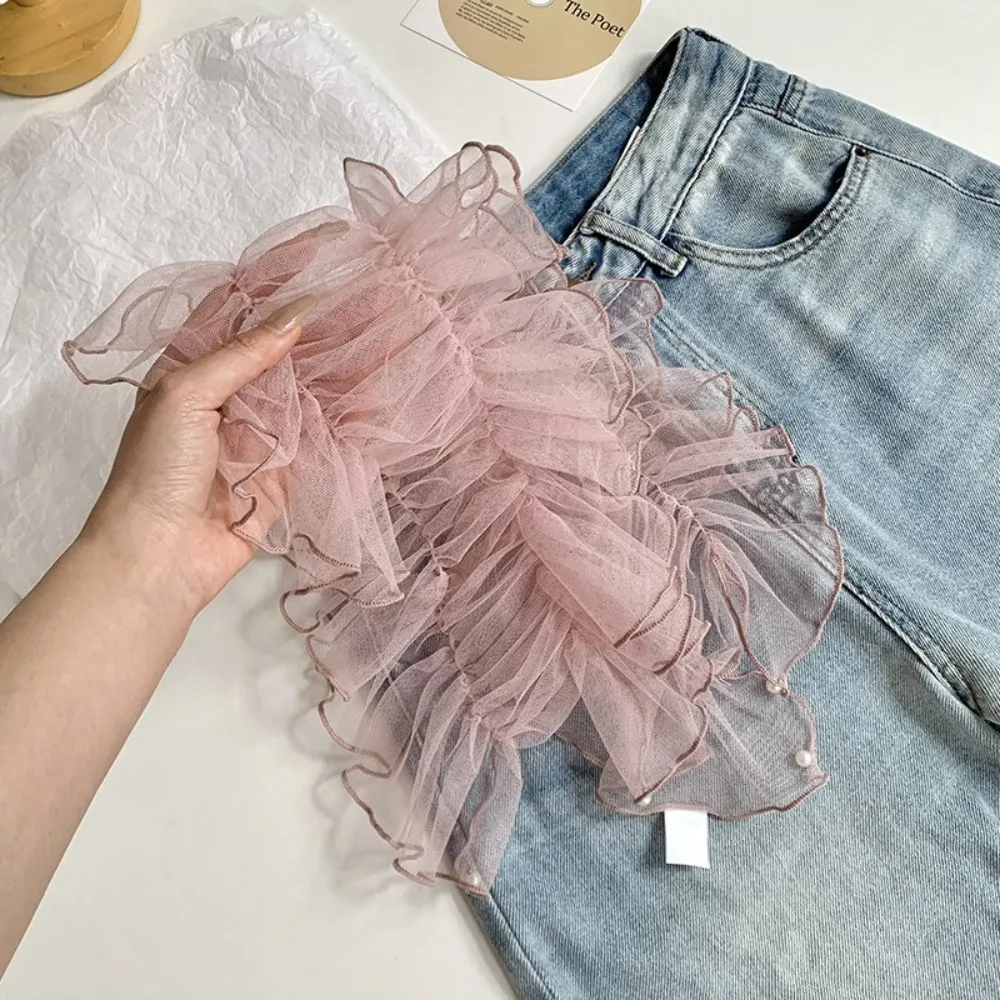 Mode Balletcore Mesh Mini Röcke Koreanischen Stil Y2k Rüschen Röcke Kurze Spitze Up Butt Vorhang Frauen