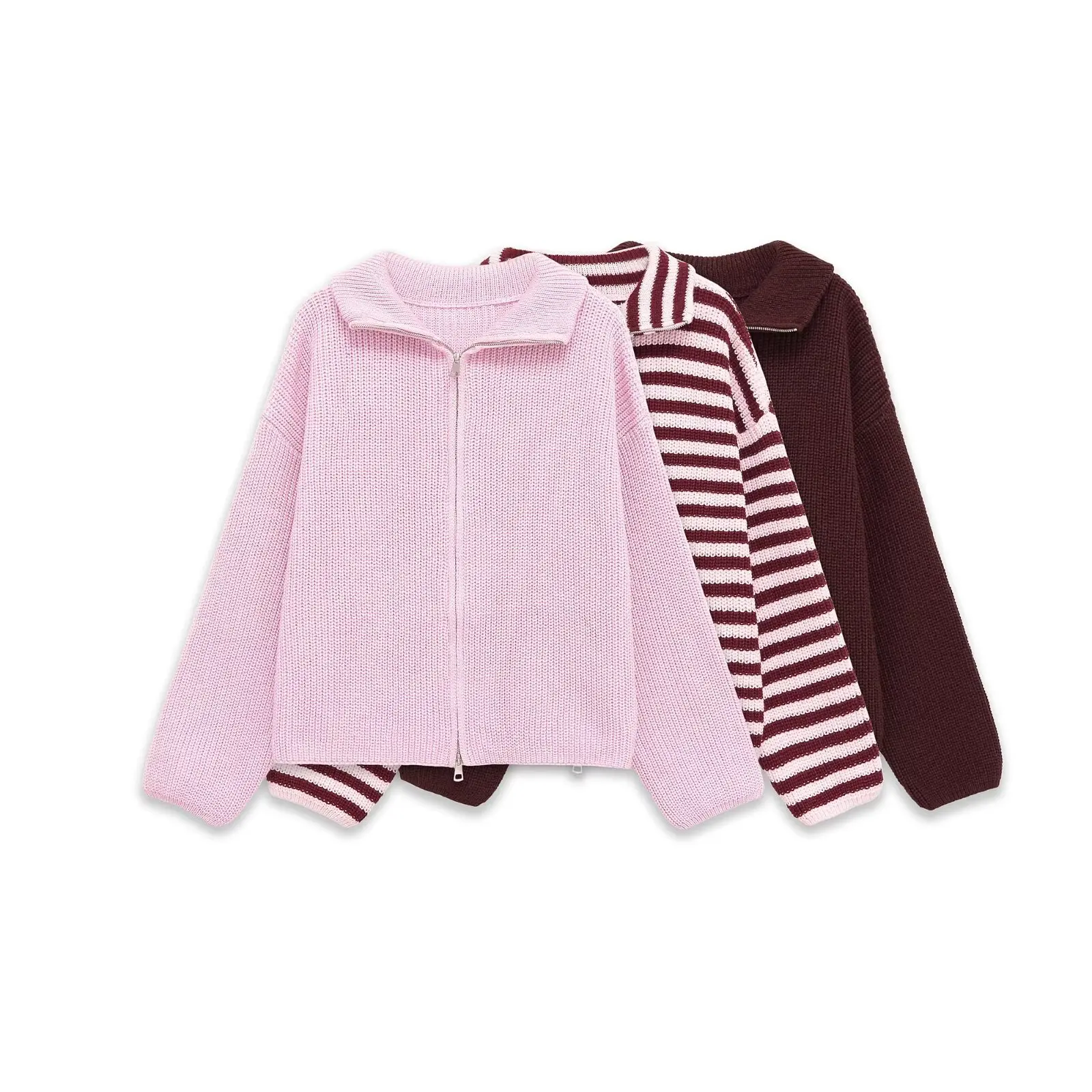 

Интернет-знаменитости, горячий корейский стиль, вязаный кардиган, куртка для женщин, весенний новый дизайн с двойной молнией, топ для снижения возраста