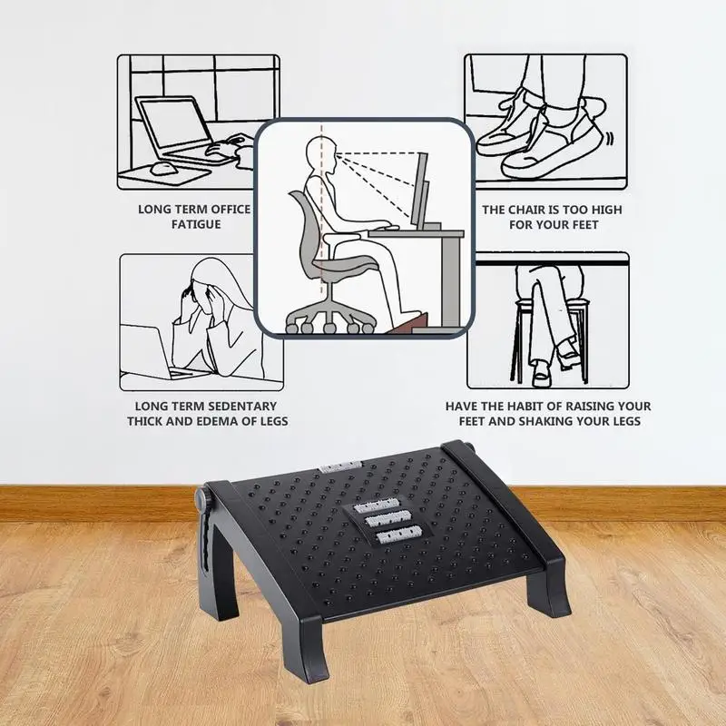 Desk Footrest Leg Rest Under Desk Step Stool Stable Structure Foot Support Discomfort Relief Easy To Clean For Car Train