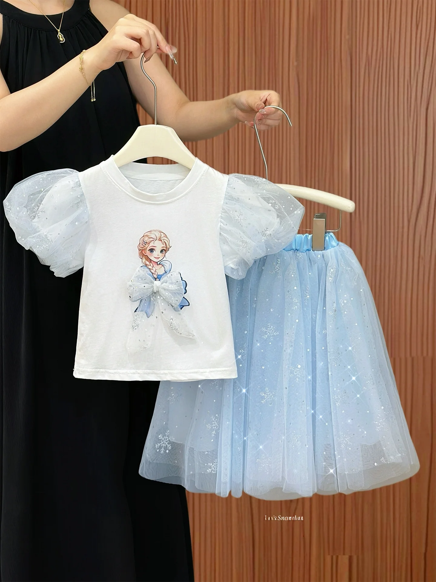 princess-outfit-for-girls-short-sleeve-two-piece-set-sweet-t-shirt-and-skirt-summer-clothing-for-baby-girls-ages-2-14