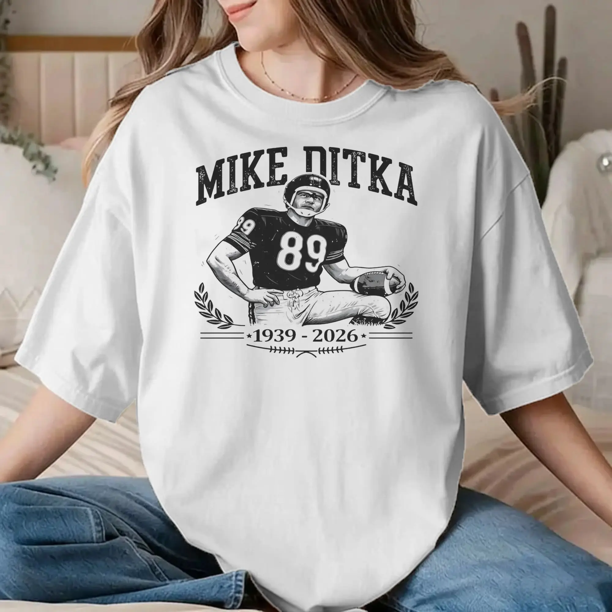 Mike Ditka Football Legend 89 Men Women's T Shirt  Leisure Tees Short Sleeve Crew Neck T-Shirts Cotton Gift Idea Clothes