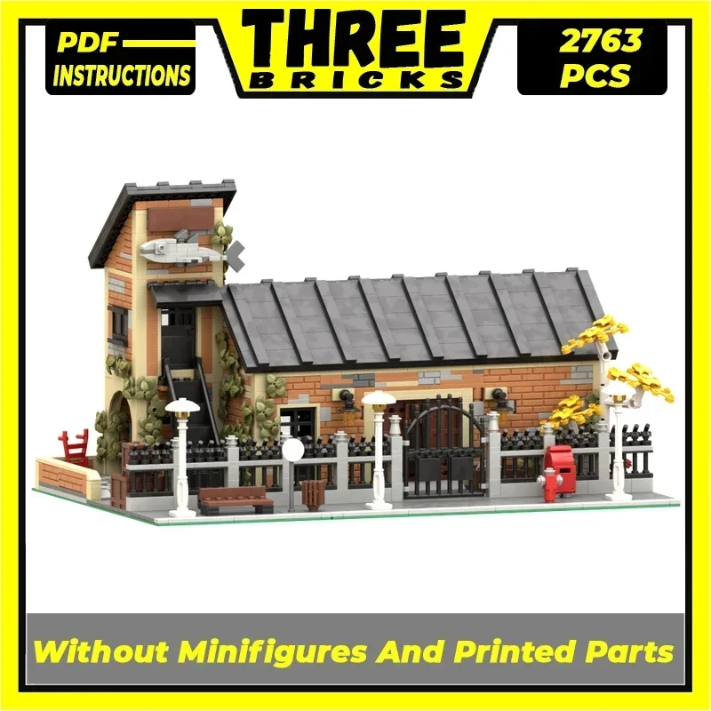 

Moc Building Bricks Street View Model Old Canning Fish Factory Technology Modular Blocks Gifts Toys For Children DIY Assembly