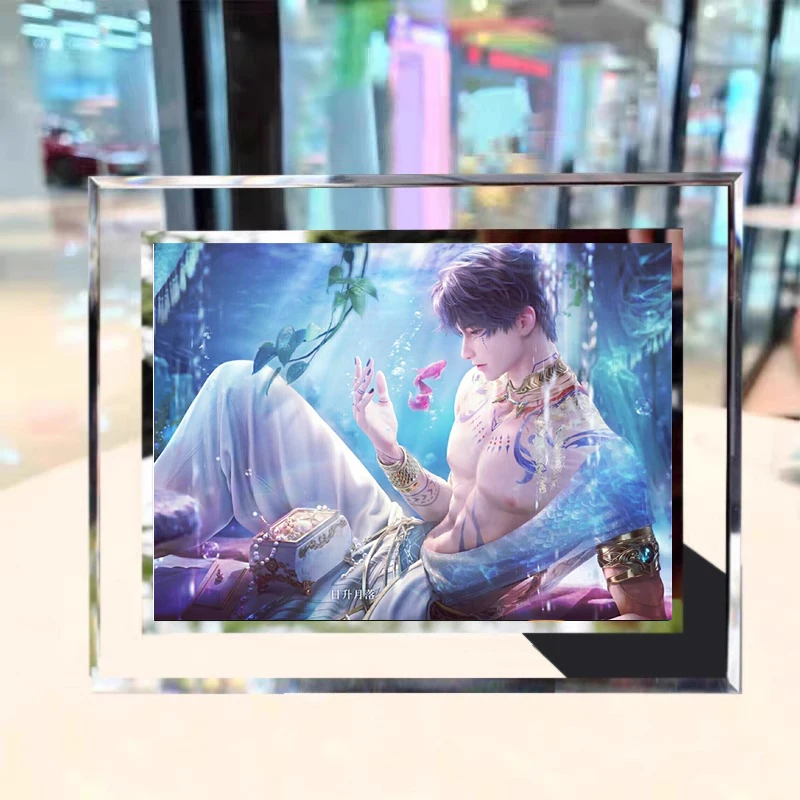 

Anime Love and Deepspace Rafayel Cosplay Desktop Layout Standing Sign Accessory Mascot Glass Picture Frame Ornament Photo Frames