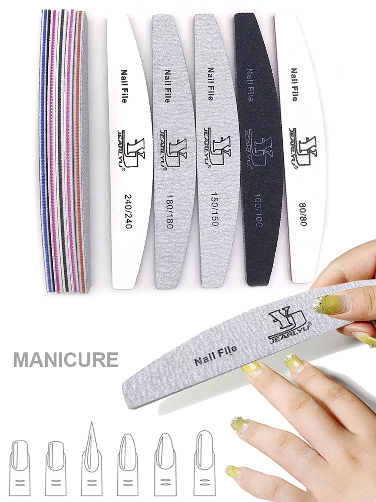 5 sztuk/partia Limas do paznokci 80/100/150/180/240 Profesjonalny papier ścierny do usuwania skórek Zestaw narzędzi do manicure — zdjęcie 2