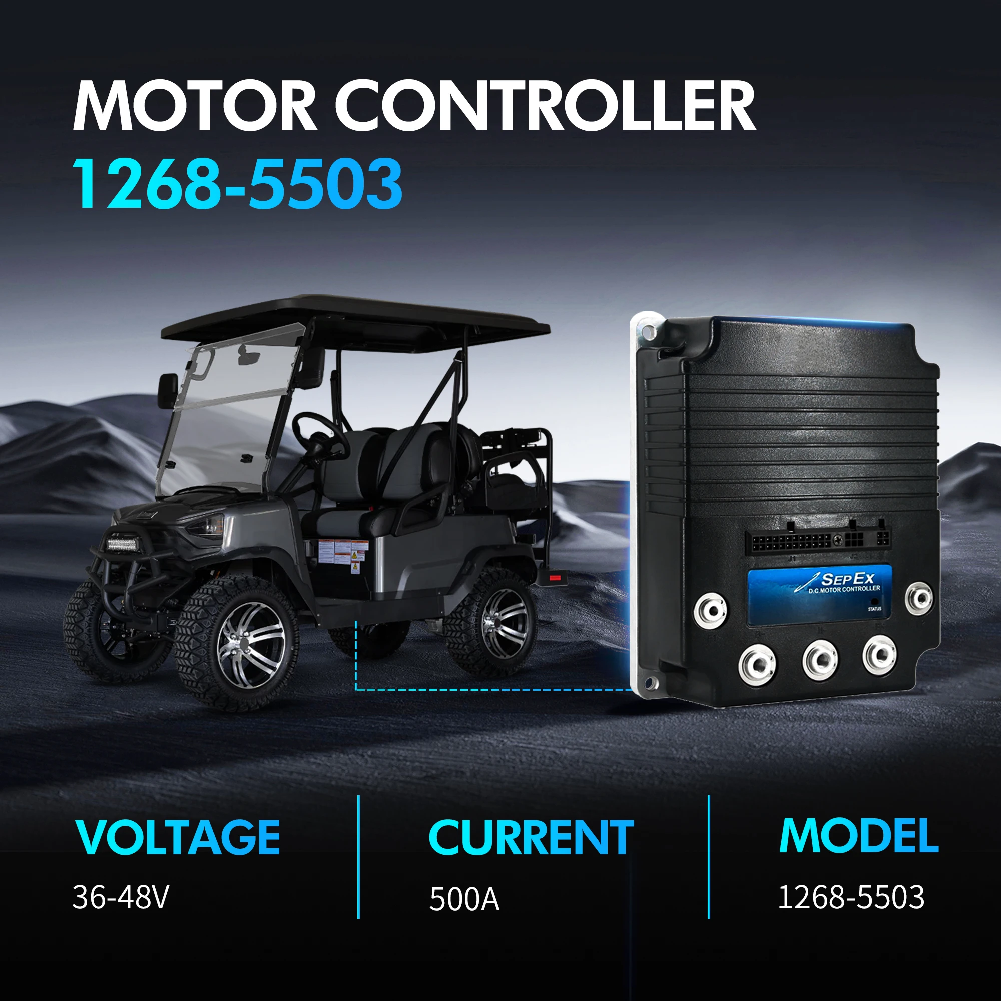 

48V 500A 0-5k SepEx Motor Controller for Curtis Tomberlin Emerge Golf Cart (2000-2020), Replace 1268-5503 Controller