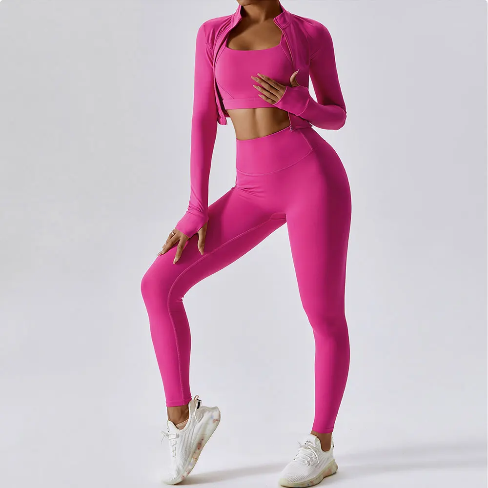 2/3PCS Zestaw do jogi Odzież sportowa Kombinezony do jogi dla kobiet Dresy Zestaw fitness Dresy Biustonosz sportowy Legginsy do jogi Top