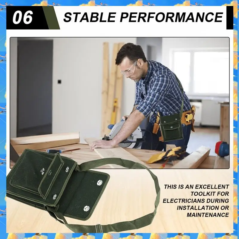 

FTS Electrician Storage Bag Tool Kit Repair Kit One-Shoulder Communication Plumber's Bag Can Store Flashlight Keys