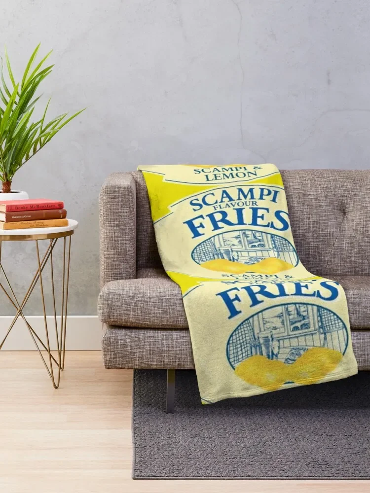 Scampi Fries Throw Blanket Soft Flannel decorative Bed linens Blankets