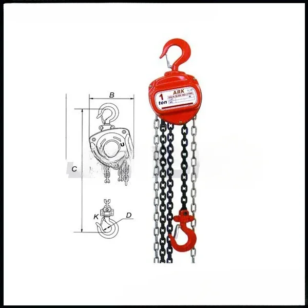 For HSZ-C series 1ton manual chain hoist G80 galvanized chain black chain with CE certificate