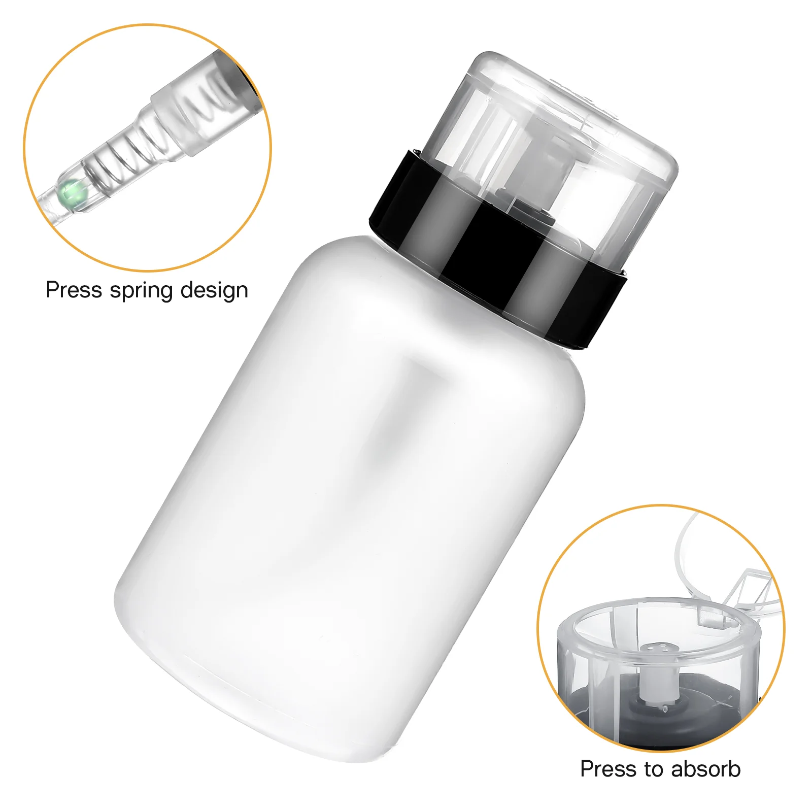 2 Pcs Water Bottle Squeeze Bottles Clear Alcohol Dispenser Nail Polish Remover Pump