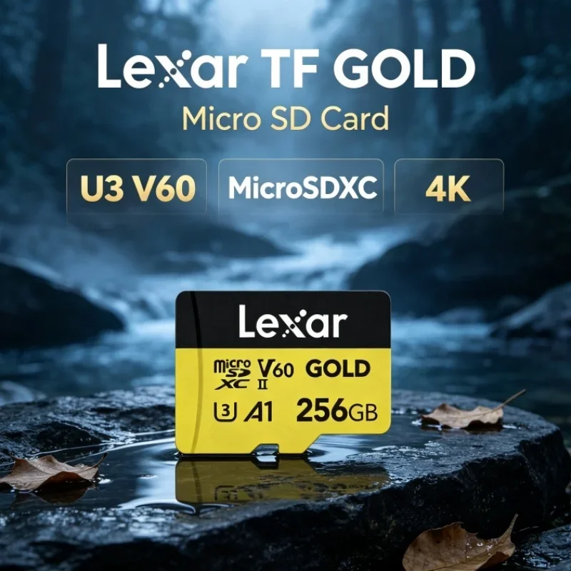 Lexar TF GOLD Professional microSDXC A1 C10 U3 V60 SD Card 4K TF Card Memory Card 128GB 256GB for Drone