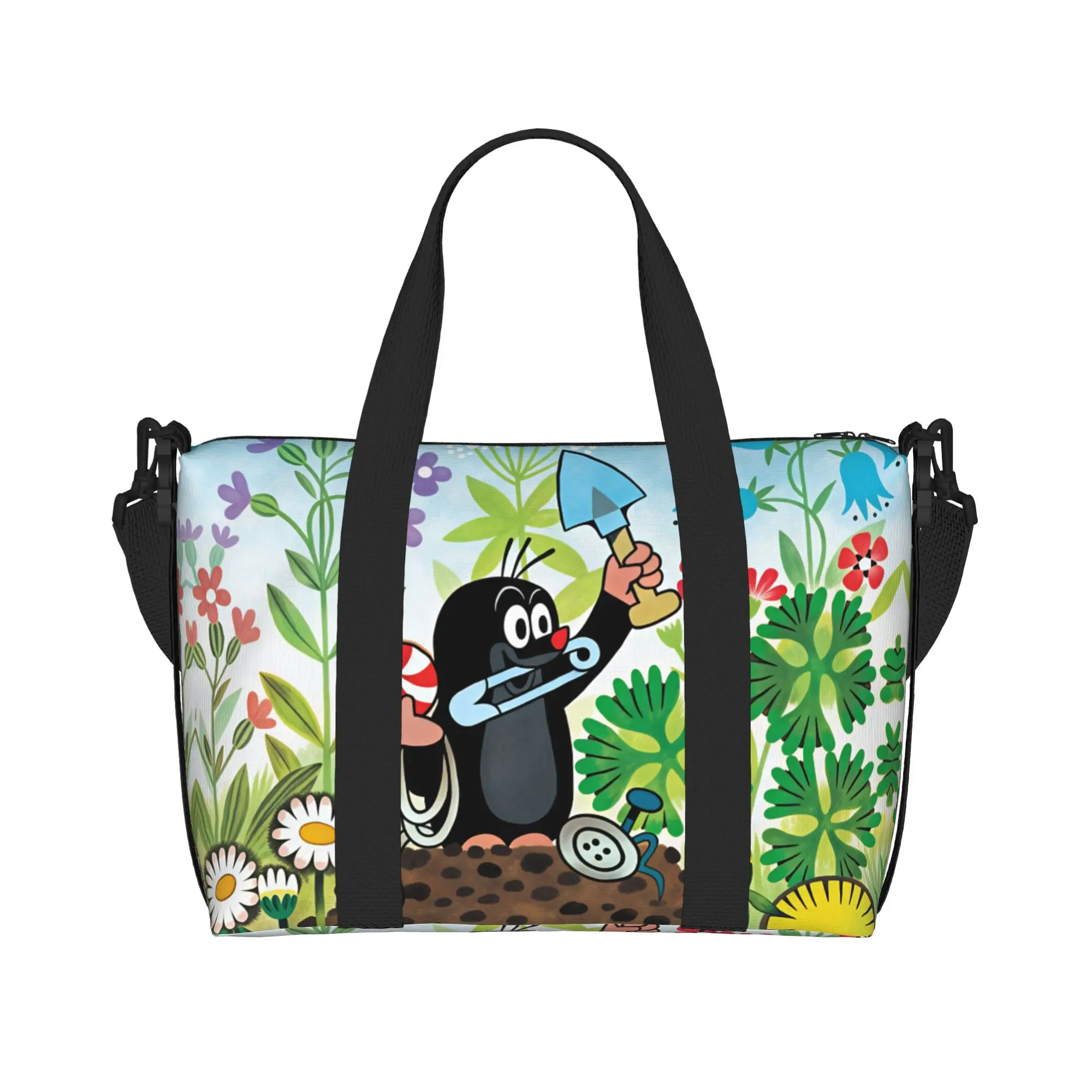 Custom Large T-The L-Little M-Mole Cartoon Tote Bag Women Krtek Krtecek Anima Shopping Shoulder Gym Beach Travel Bag