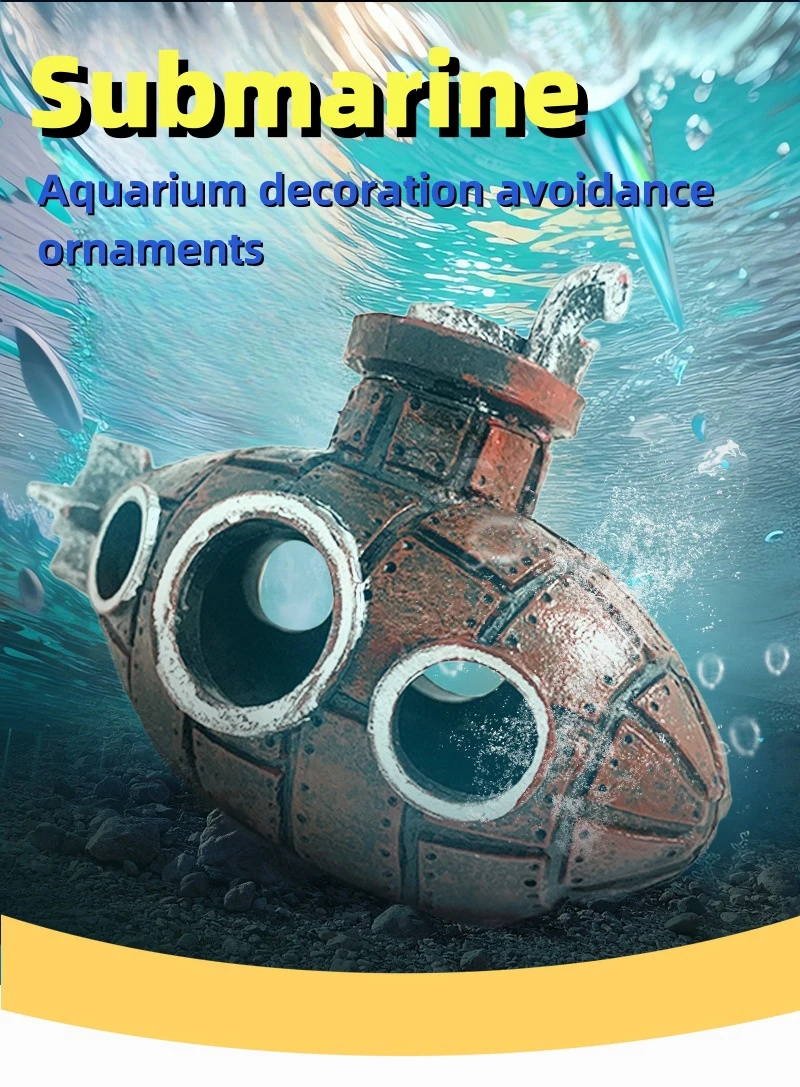 Resin Submarine Ornaments Hollow Fish Shrimp Shelter Cave Aquarium Fish Tank Landscaping Decoration