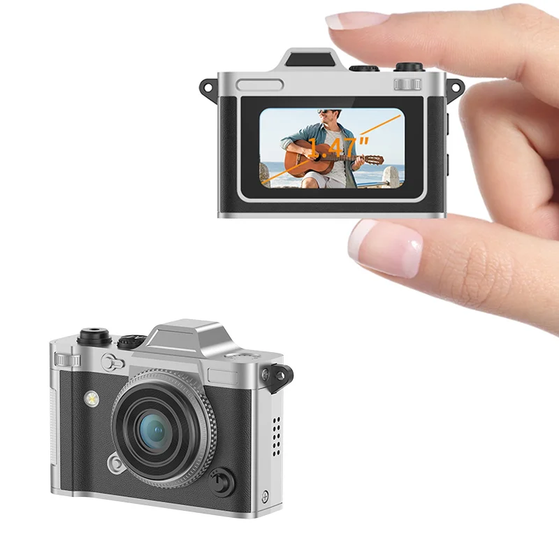 DC29S Metallic Texture Super Light Genuine Leather Retro Android Phone Mini Digital Camera CMOS 2K Video for Instant Sharing