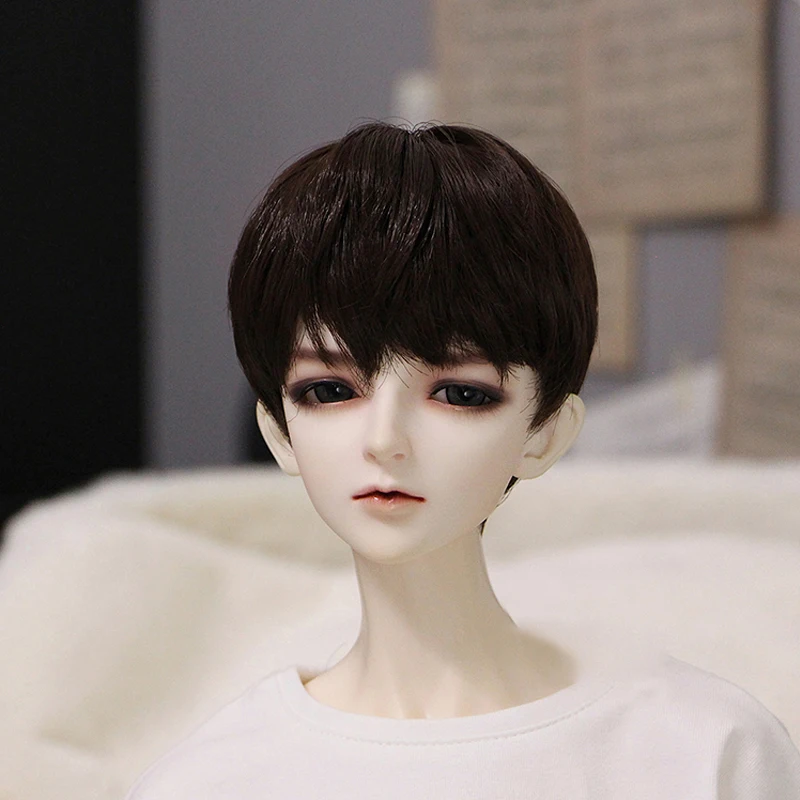 

D04-A114 children handmade toy 1/3 Doll BJD/SD doll Accessories High temperature silk chocolate boy wig 1pcs