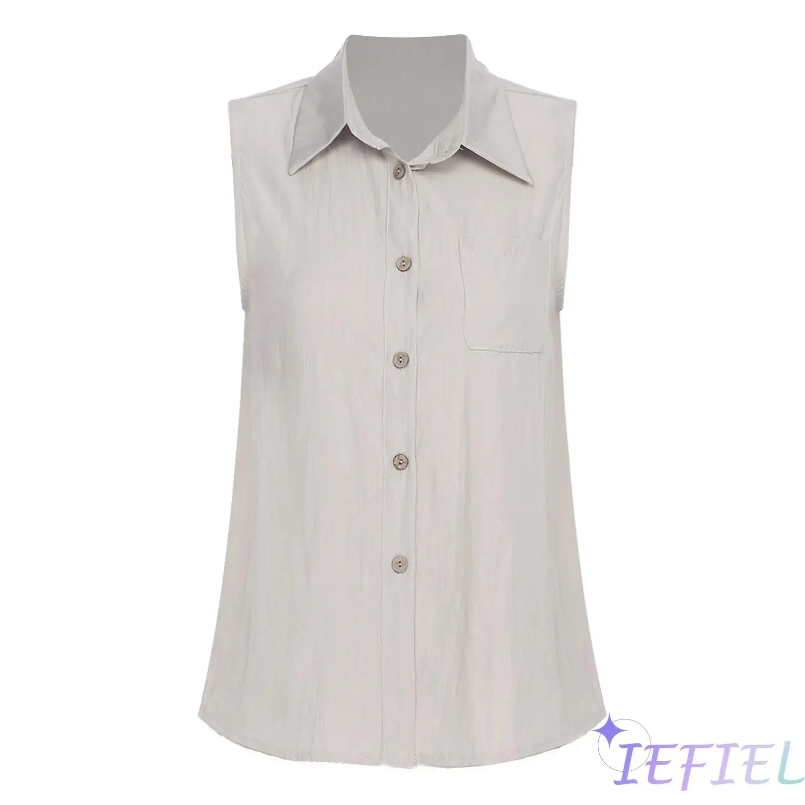 

Adult Womens Vintage Lapel Waistcoat Sleeveless Button-down Solid Color Basic Tank Tops Blouse for Daily Office Casual Business
