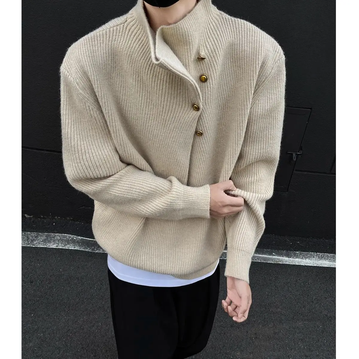 

Men's High Neck Knit Sweater - Beige (Black/Gray/Khaki) M-2XL | 2025 New Winter Thermal | Casual Turtleneck Pullover