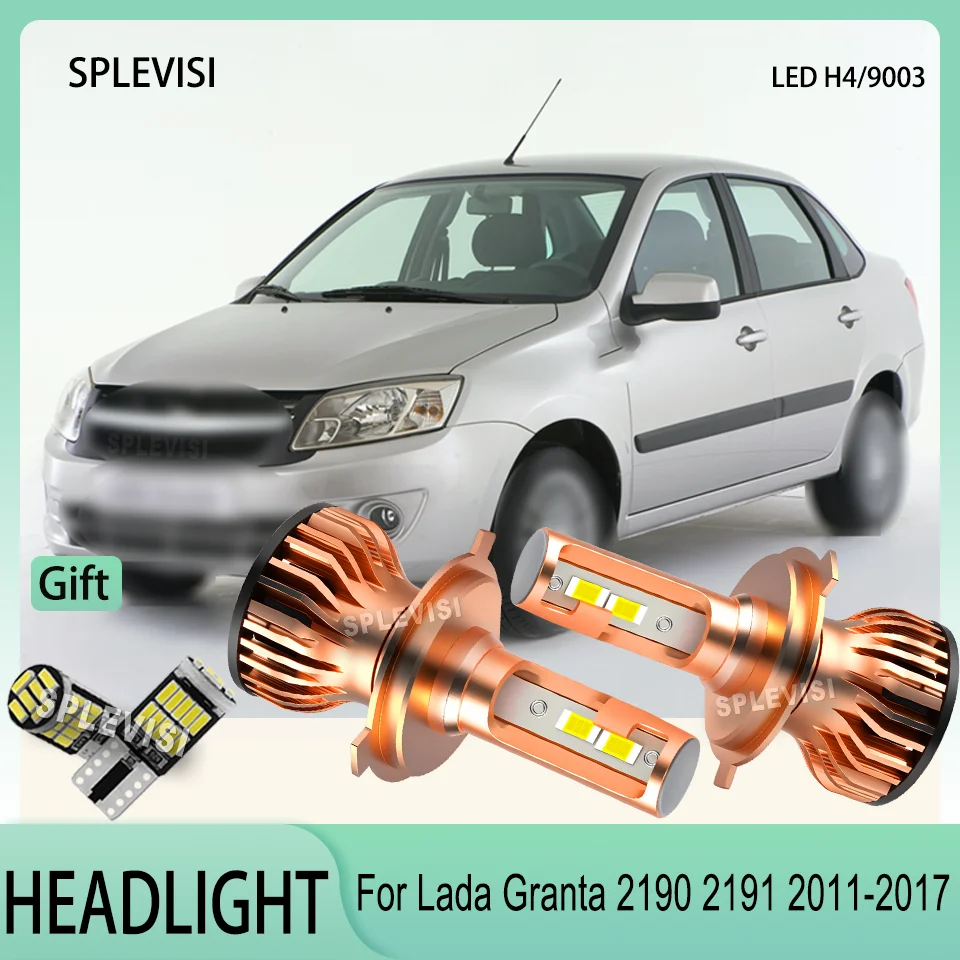 

reliable Dustproof Sealed Clearer Illumination H4 LED HEADLIGHT FOR Lada Granta 2190 2191 2011 2012 2013 2014 2015 2016 2017