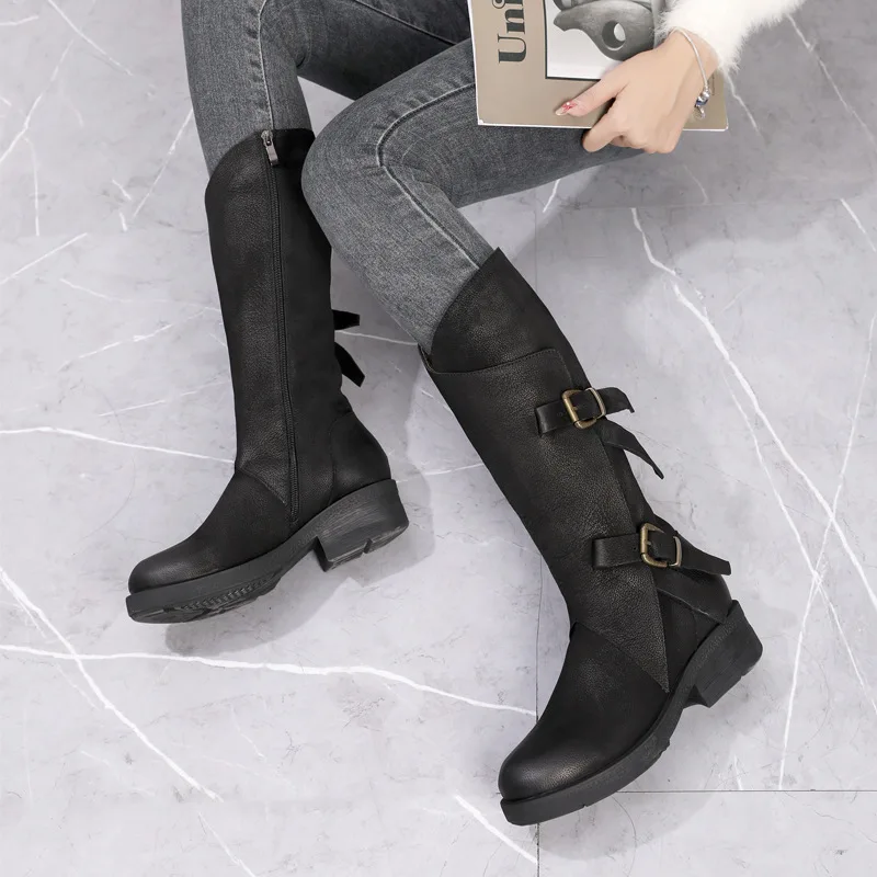 

Boot Shoes Rubber Guangdong Cow Suede Other Plush Knee High Women's Boots Women's Long Boots 618 On Sale