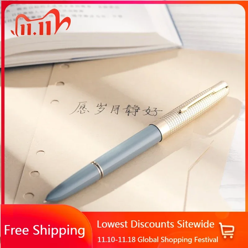 

HERO 120 12K Gold Fountain Pen F 0.5mm Nib,Beautiful Blue Golden Mb Luxury Pens,school Supplies Office Stationery Writing Gift