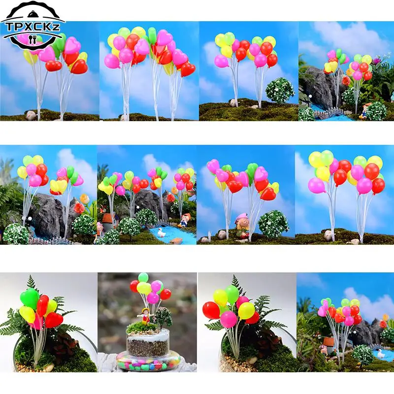 Simulation Colorful Balloons Miniatures Dolls Home Garden Decoration Plastic Micro Landscape Garden Decorations Christmas Gift