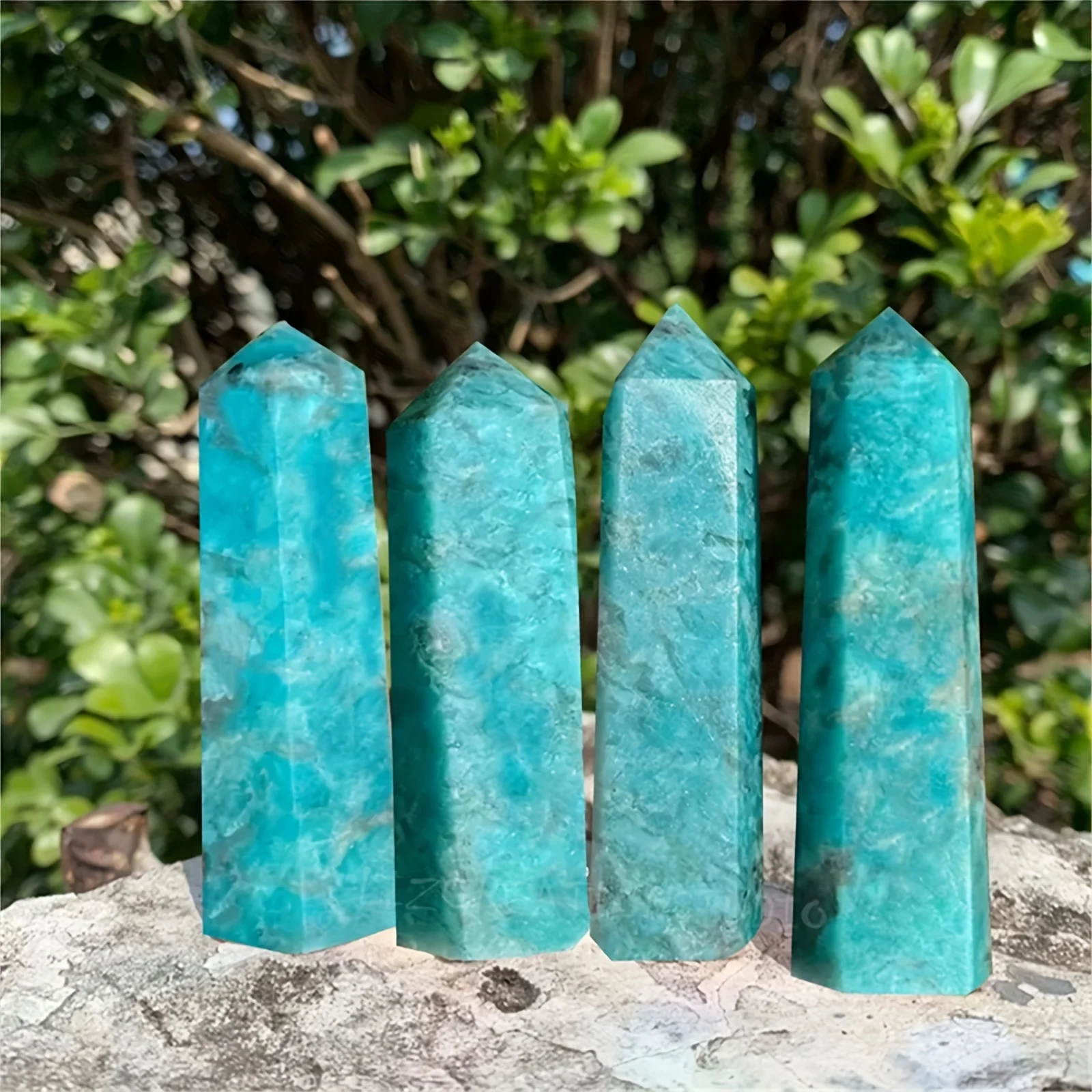 Blue Sky Amazonite Crystal Wand - Natural Quartz Tower For Home & Garden Decor, Perfect For Themed Parties, Halloween, And Holid