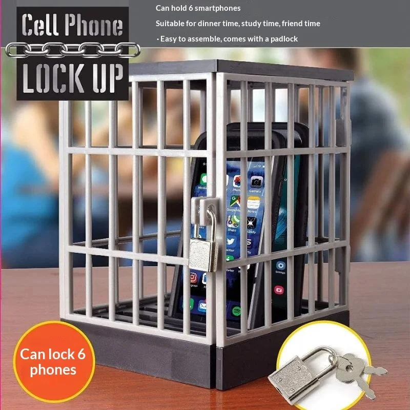 1Pc Mobile Phone Jail With Timer Cell Phones Prison Lock Up Safe Smartphone Stand Holder Classroom Home Office Storage Gadget