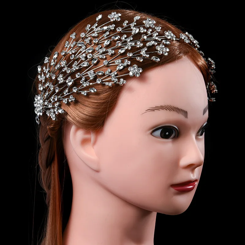 Bridal Headbands For Wedding Cubic Zirconia Bride Tiara Headdress Prom Party Hair Jewelry Accessories Hairbands Women Headpieces