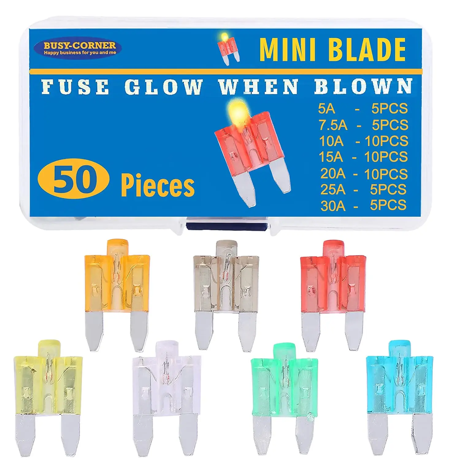 Mini Blade Auto Fuse In Blowing Intelligent Automatic Light  50PC