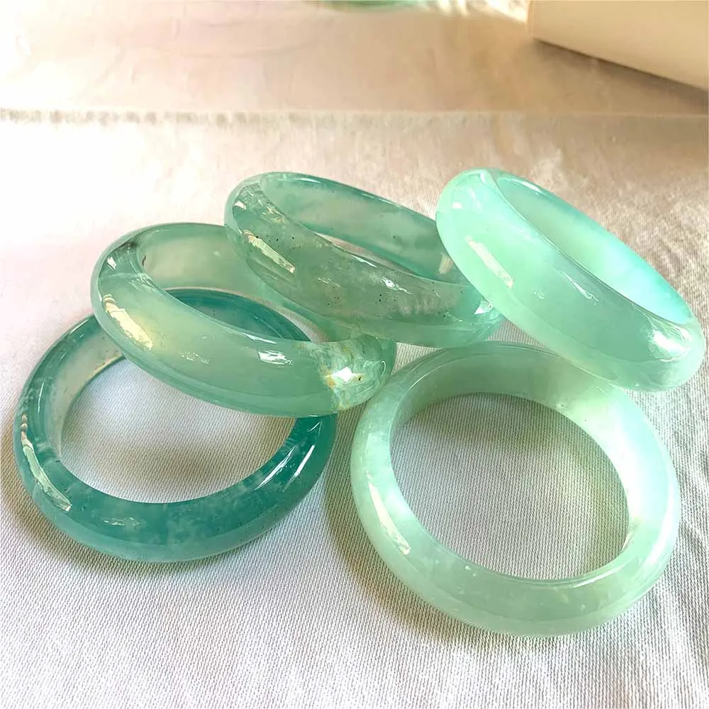 Veemake Natural Serpentine Jade Bangle Jadeite Bracelet Women's Fine Jewelry for Woman Lady Wedding Party Gift Charms Gemstones