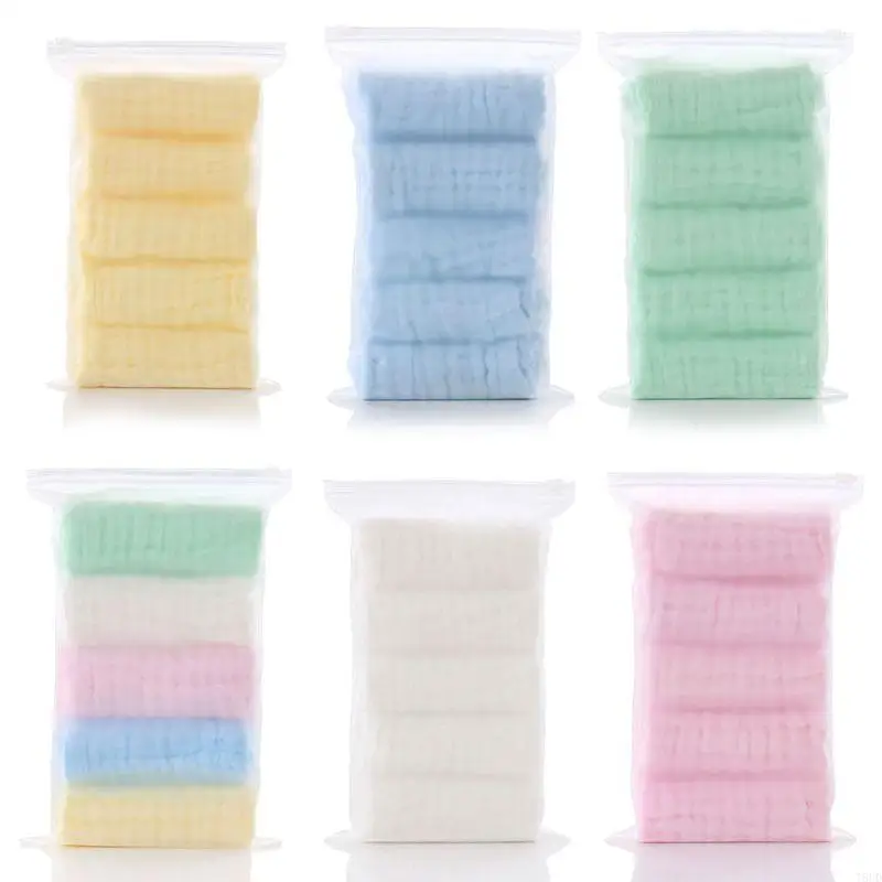 

T8UD 5pcs/lot Multi-layers Gauze Baby Towel Bottom Water Washing Handkerchief Newborn Towels Nursing Towel