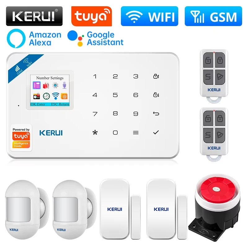 

KERUI 433 МГц GSM Tuya умная домашняя охранная Wi-Fi сигнализация для дома комплект охранной сигнализации с PIR датчиком движения детектор беспроводной