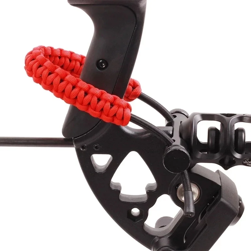 ACCMOS 2 Pcs Archery Bow Wrist Sling Braided Cord with Leather Ends Compound Recurve Bow Sling for Hunting Target Shooting