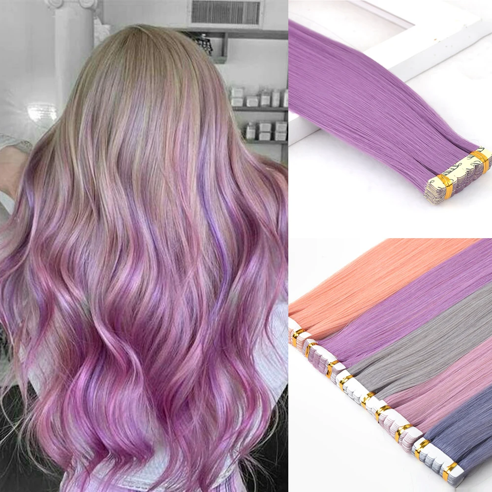 

Синтетическая лента для наращивания волос, мини-лента для прямых волос, невидимая клейкая цветная лента для наращивания волос, 10 шт./упак.