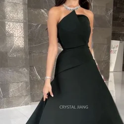 Classy Strapless Crepe Evening Dresses Sleeveless A Line Ankle Length вечернее платье Party Gowns for Women