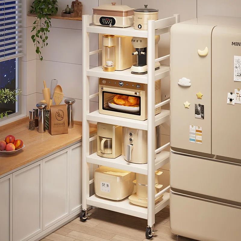 Kitchen rack Floor-to-ceiling multi-layer crevice storage rack Household oven Microwave oven Multifunctional storage rack