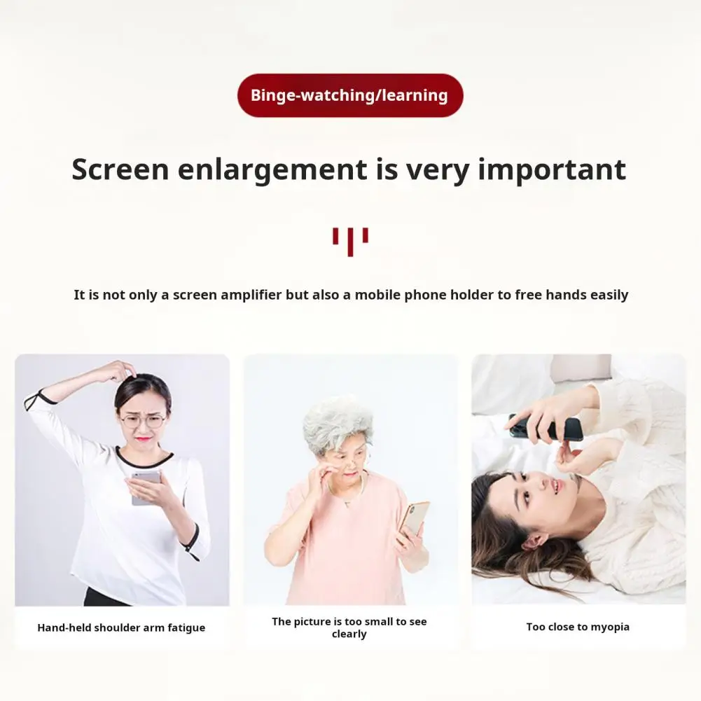 แว่นขยายหน้าจอ3D สำหรับเล่นเกมมือถือแบบพับได้แว่นขยายจอโทรศัพท์