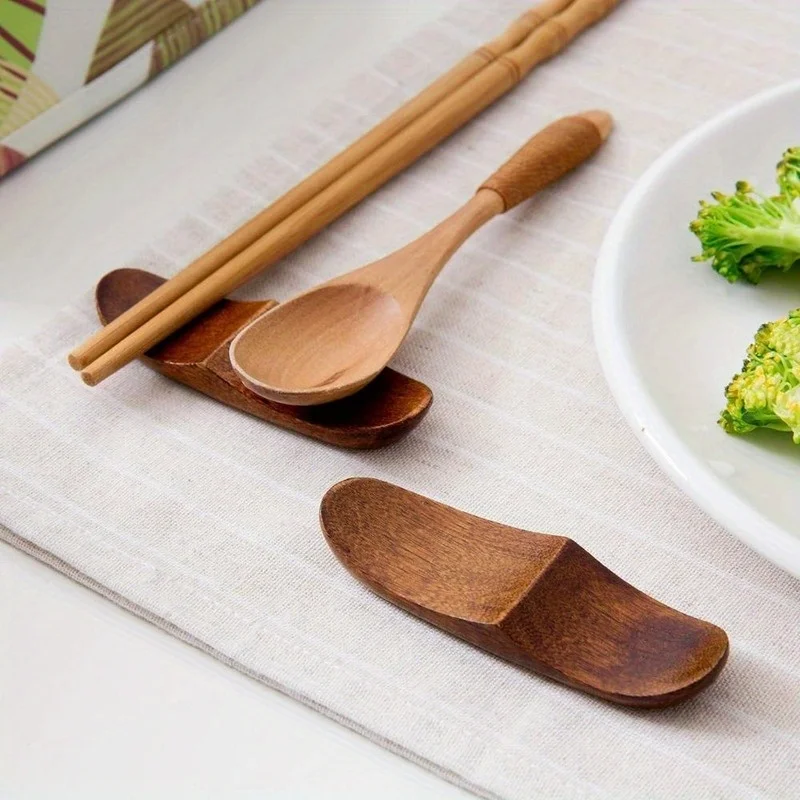 Wooden Chopstick Rest Exquisite and Creative Chopstick Rest Spoon Fork Holder Stand Chopsticks Rack Kitchen Chopstick Rest Rack