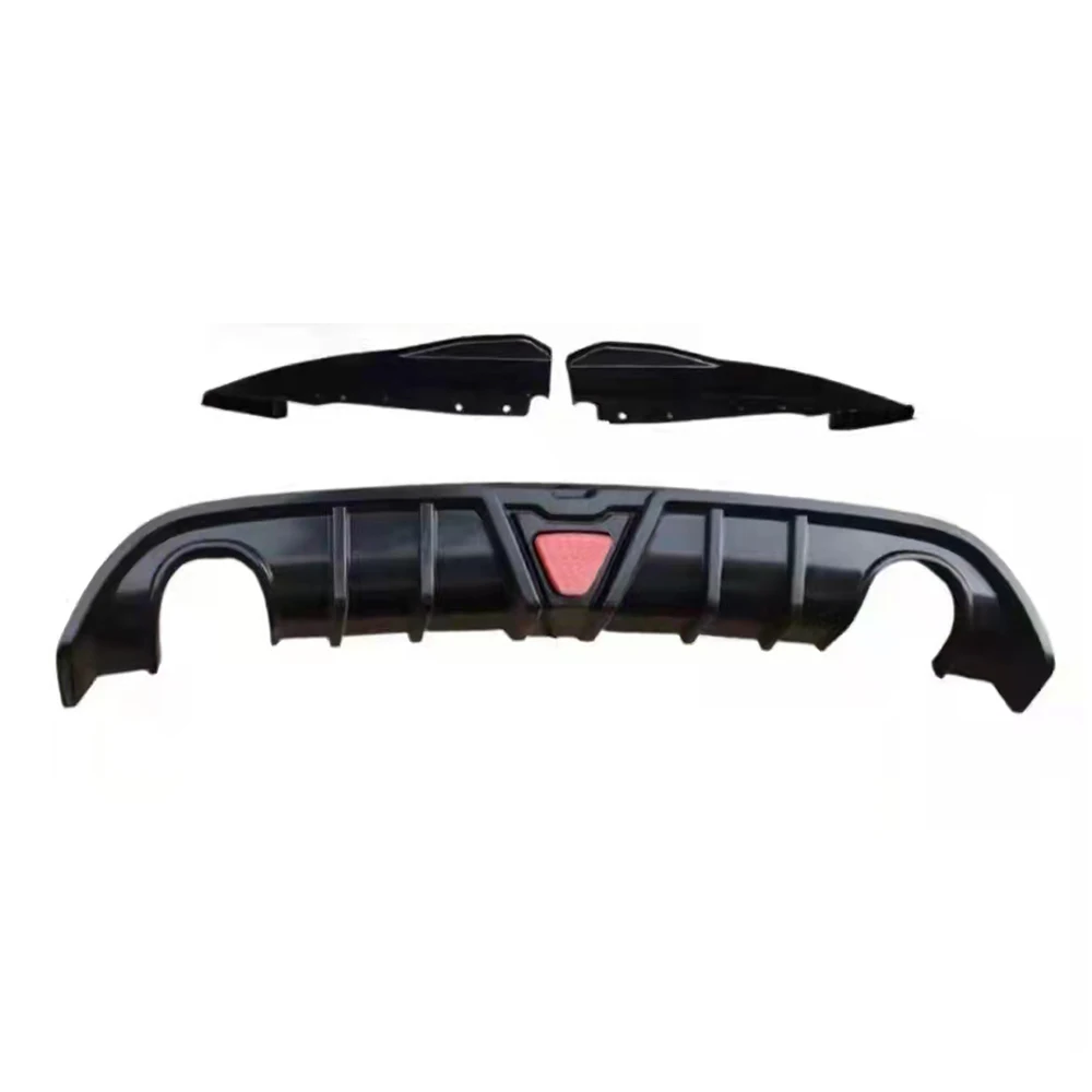 Car Rear Bumper Diffuser Lip Chin Spoiler Body Kit For MG5 2021 PP Plastic Black Carbon Look Exterior Accessories Tuning Parts