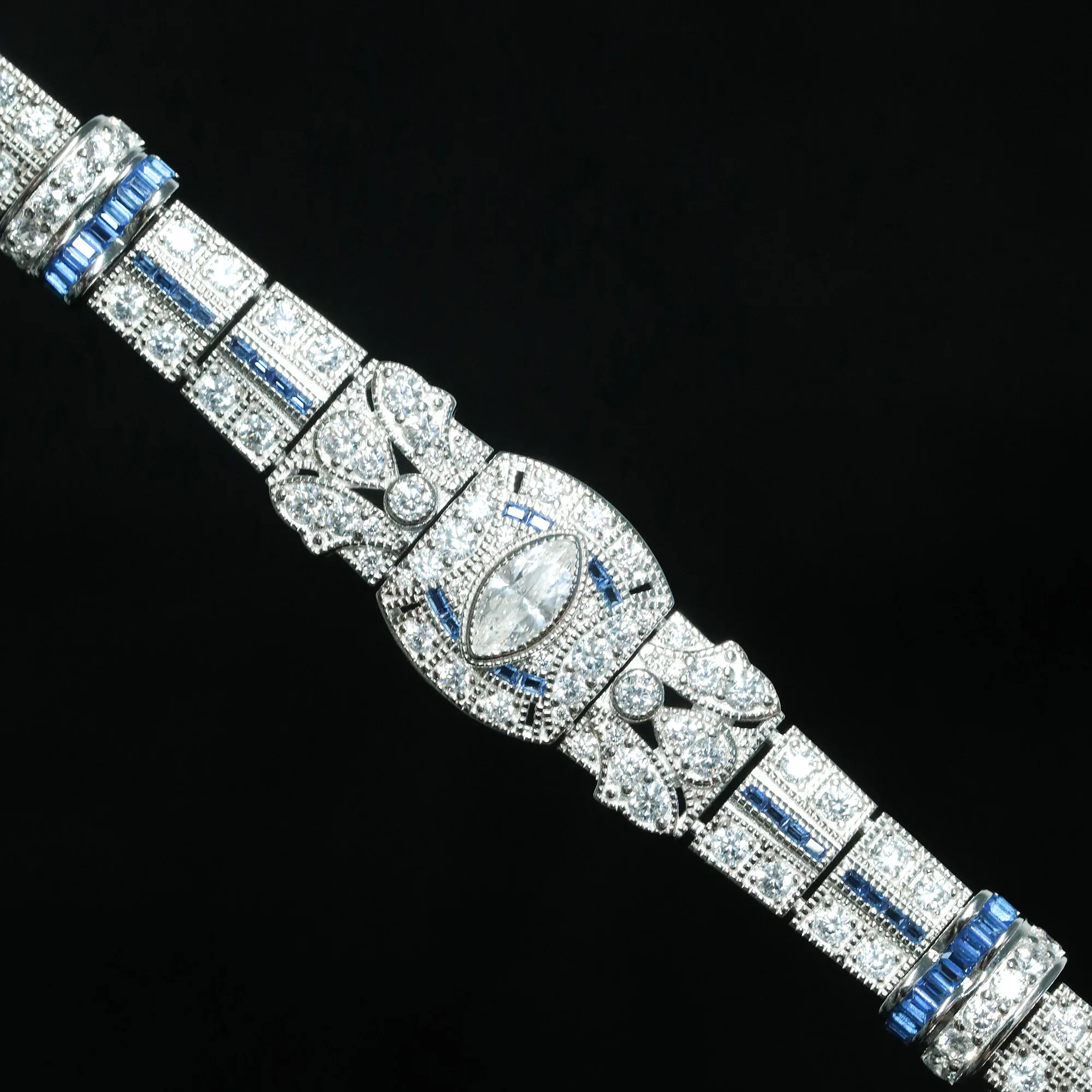 

Vintage Luxury Lab Grown Spinel Bracelet Art Deco Women's 925 Sterling Silver Fine Jewelry Anniversary Engagement Banquet Gifts