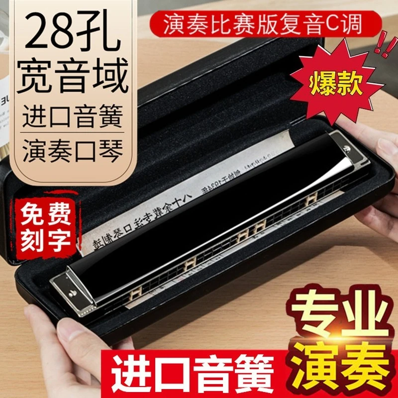 24 holes 28 holes polyphonic C - Harmonica 10 Hole ulasan dan harga