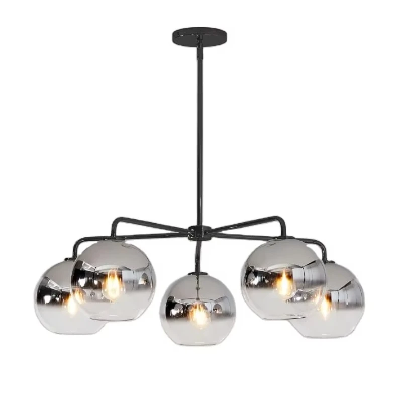 

Contemporary designer Small glass chandelier Metal Ombre lamp Bowl cover Luxury living room lamp