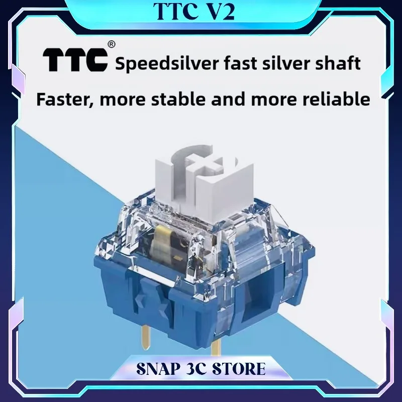 

TTC Speed Silver V2 Linear Switch 39gf Fast Actuation Anti-mistouch for Mechanical Gaming Keyboard Hot Swap Esports DIY