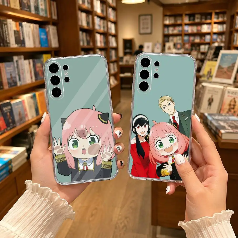 Comedy Anime S-SPY X FAMILY-Y Phone Case For Samsung S25,S24,S21,S22,S21,S20,S10,S9Ultra,Plus,Fe,Lite Transparent Cover