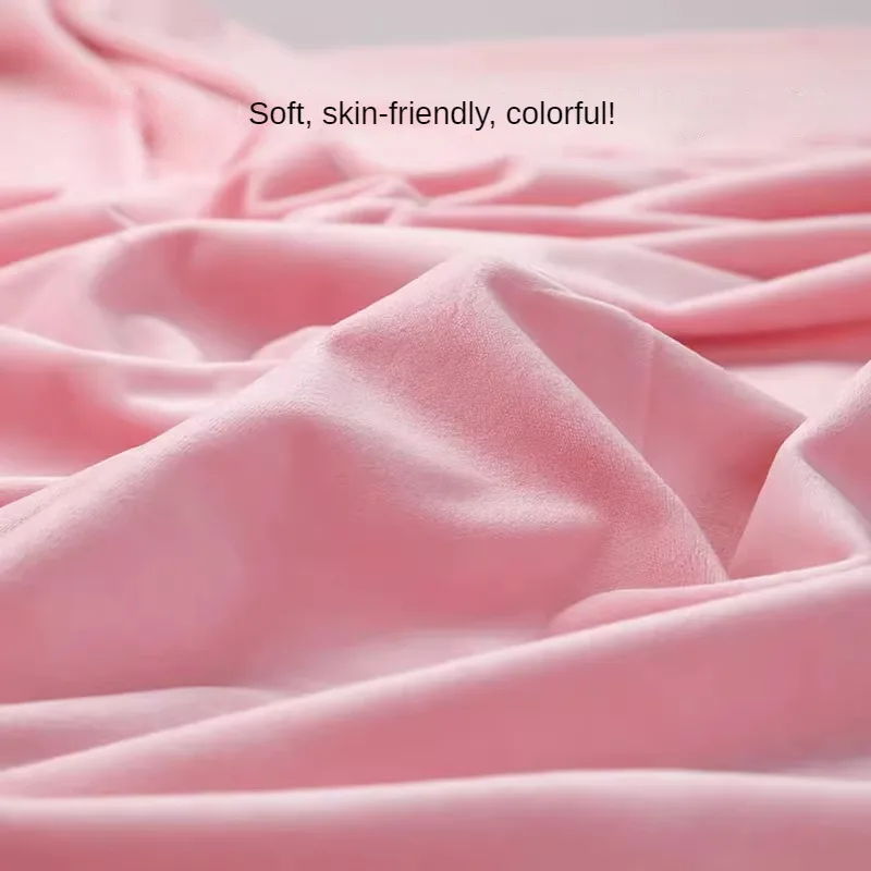 Soft Short Hair Plush Fabric By Meters for Upholstery Toys Pillowcase Clothes Counter Diy Sewing Cloth Breathable Plain Pink Red